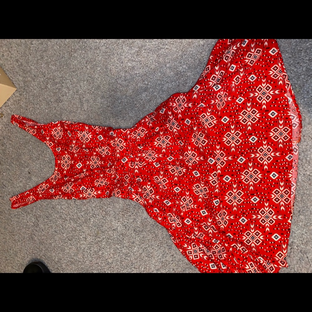 Red dress with pattern